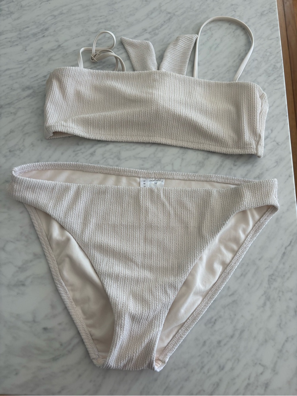 Sanctuary Cream Ribbed Two-Piece Bikini  Set Size M